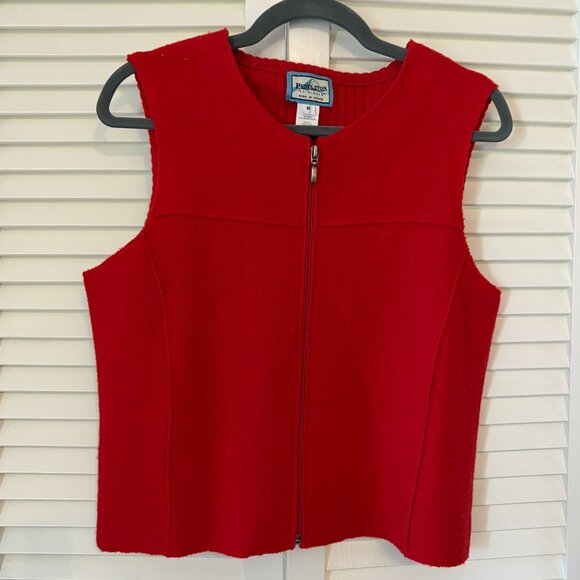 Pendleton vintage red sweater vest medium merino wool - Picture 1 of 5